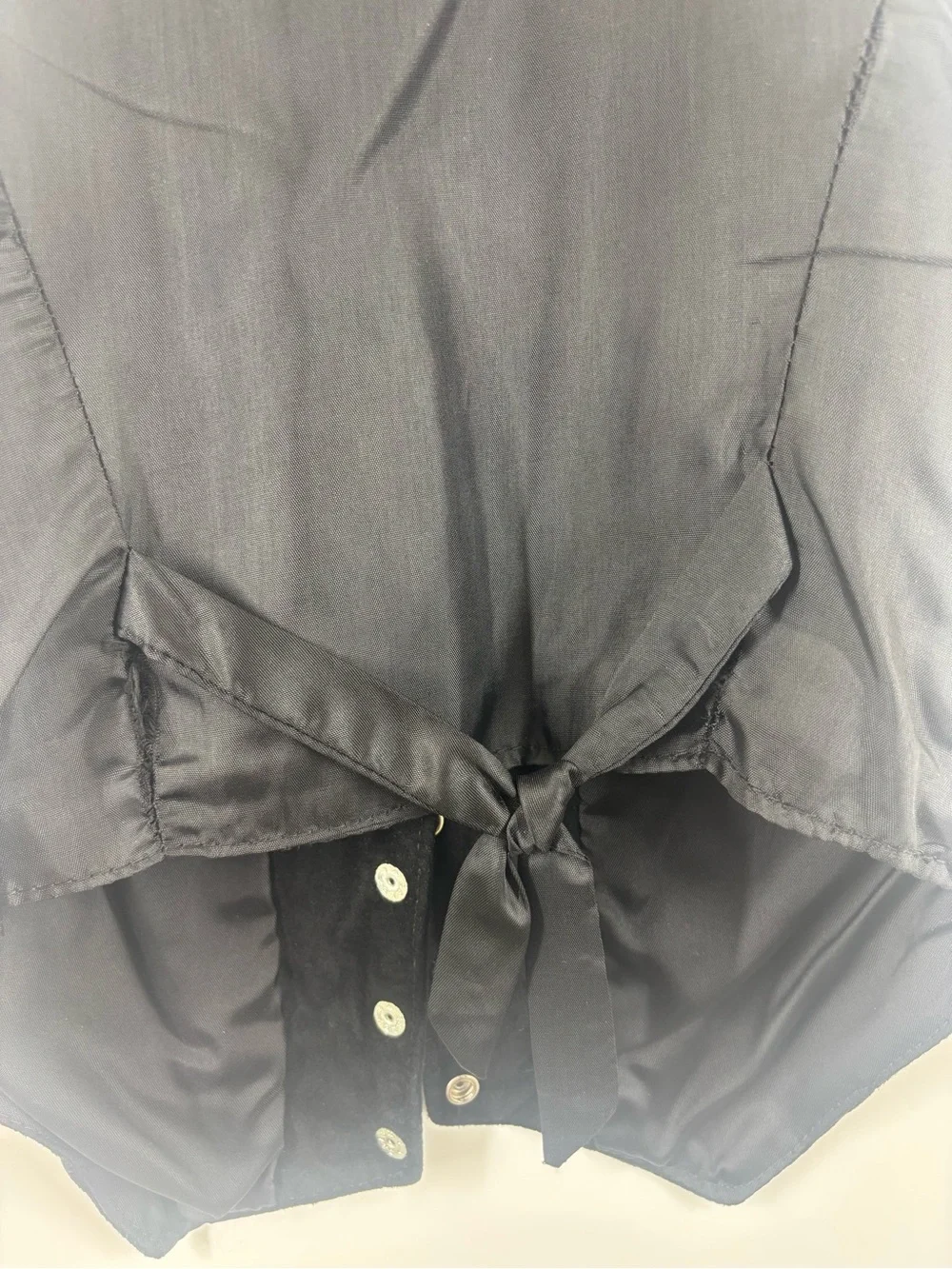 Outerwear by Phoenix Black Leather Tuxedo Vest Western Button Up Small Medium